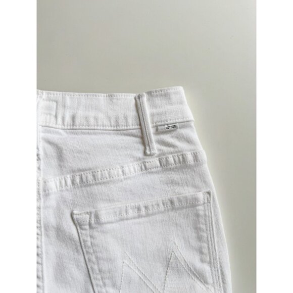 MOTHER The Hustler Ankle Fray Fairest of Them All White Flare Jeans, Size 26 - Picture 10 of 16